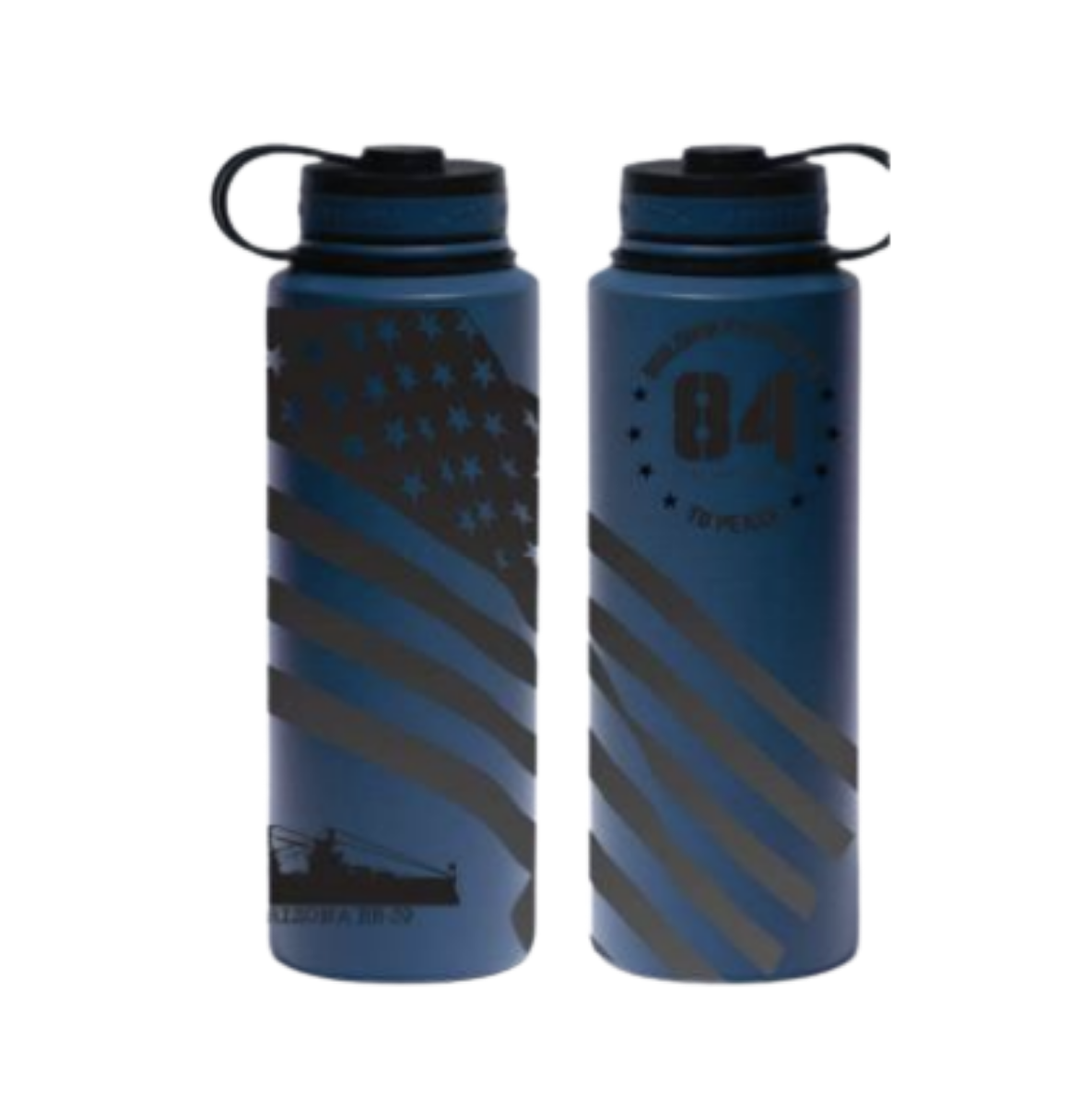 84th Anniversary Pearl Harbor USA Flag Wrap 40 Ounce Flask