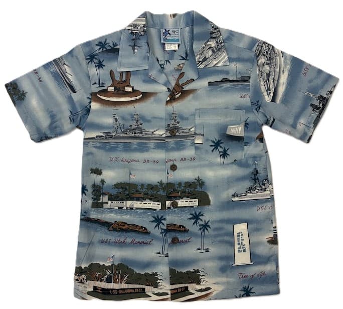 Boys Aloha Shirt WWII Valor in the Pacific