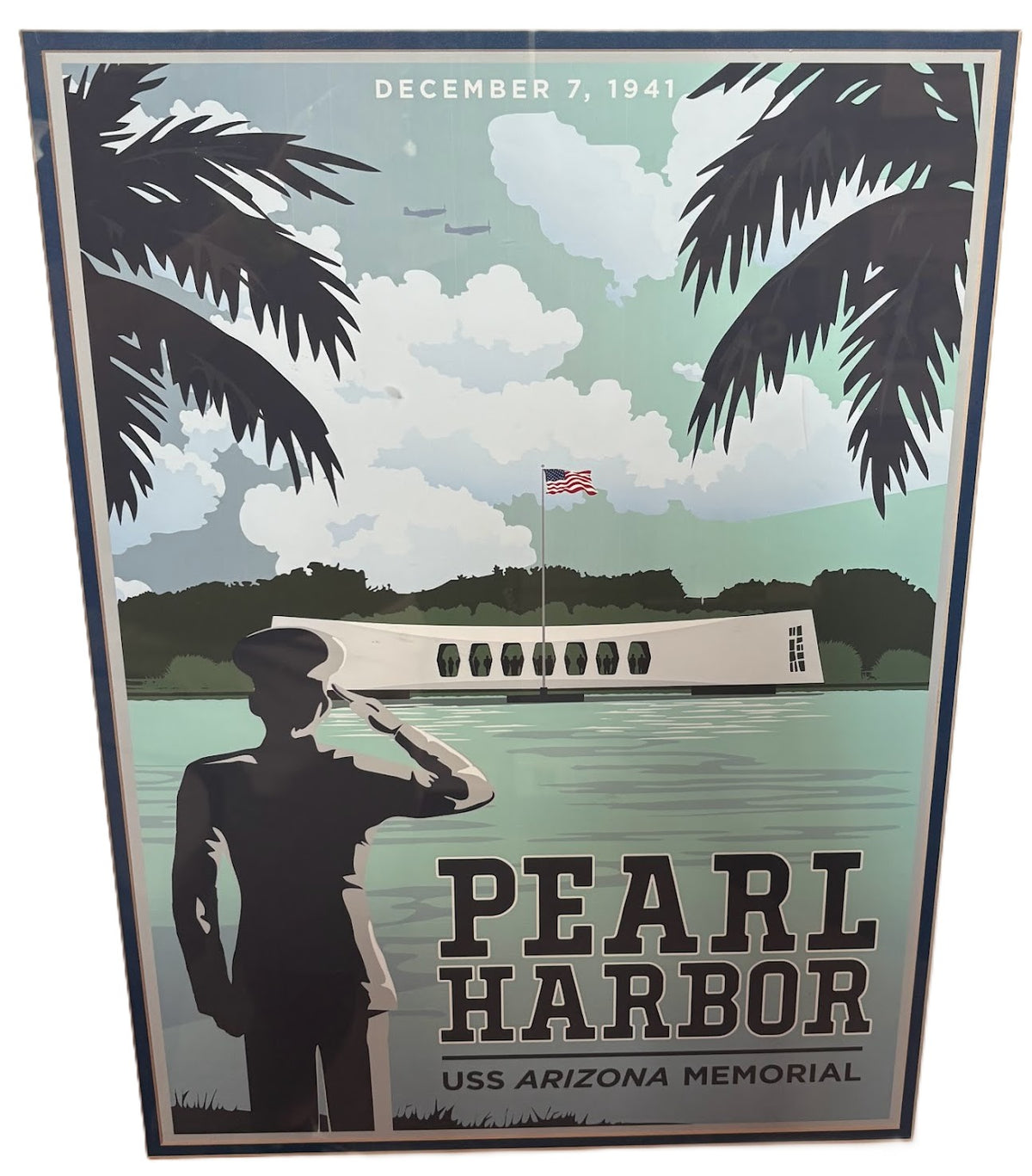 USS Arizona Salute Retro Poster