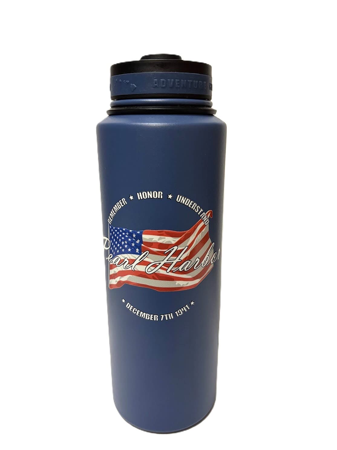 Remember Pearl Harbor 40oz Flask w/American Flag