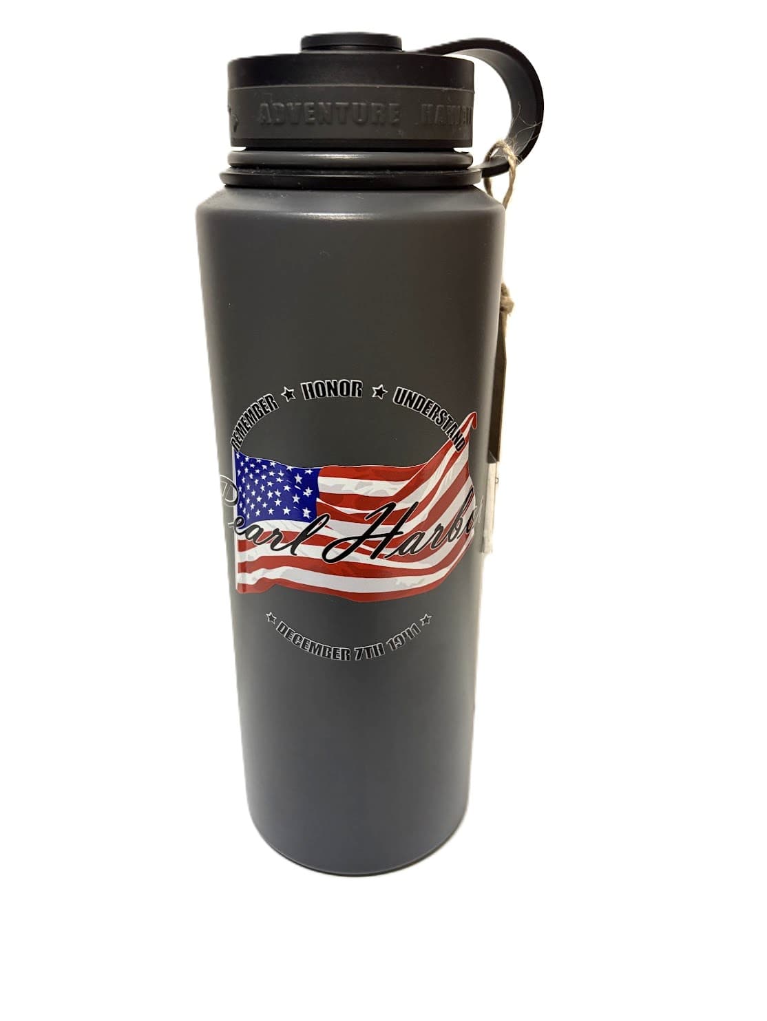 Remember Pearl Harbor 40oz Flask w/American Flag