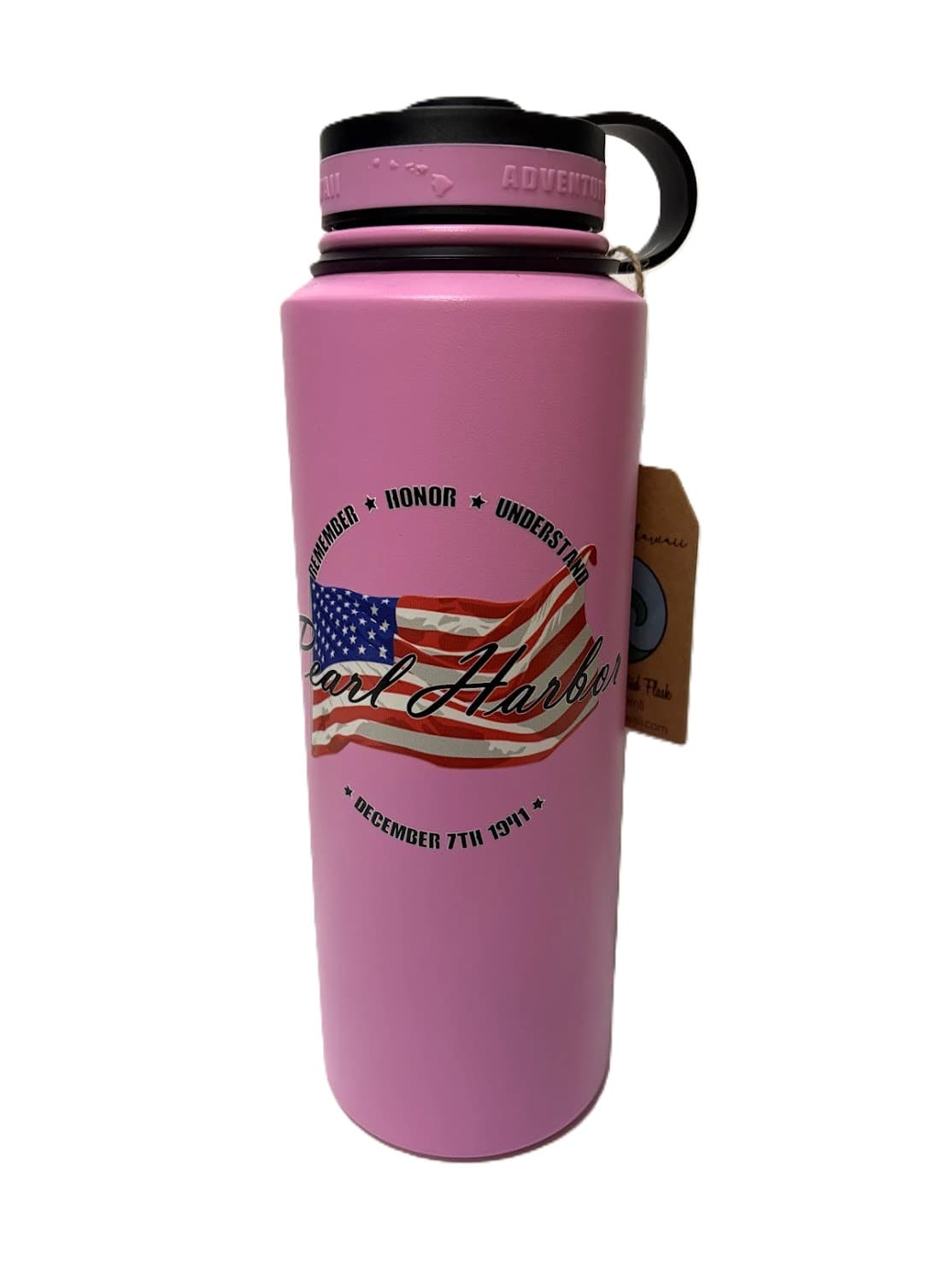 Remember Pearl Harbor 40oz Flask w/American Flag