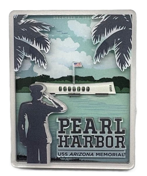 USS Arizona Memorial Salute 3D Magnet