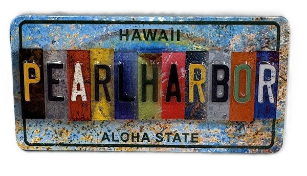 Pearl Harbor License Plate Tin Magnet