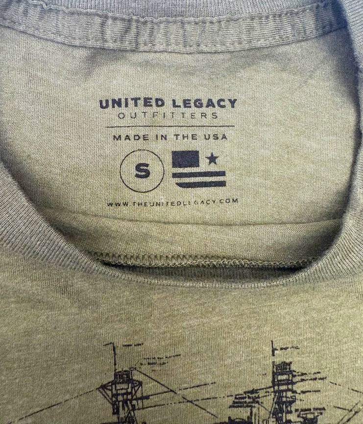 Southwind Press - USS AZ Schematic Tee (Military Green)
