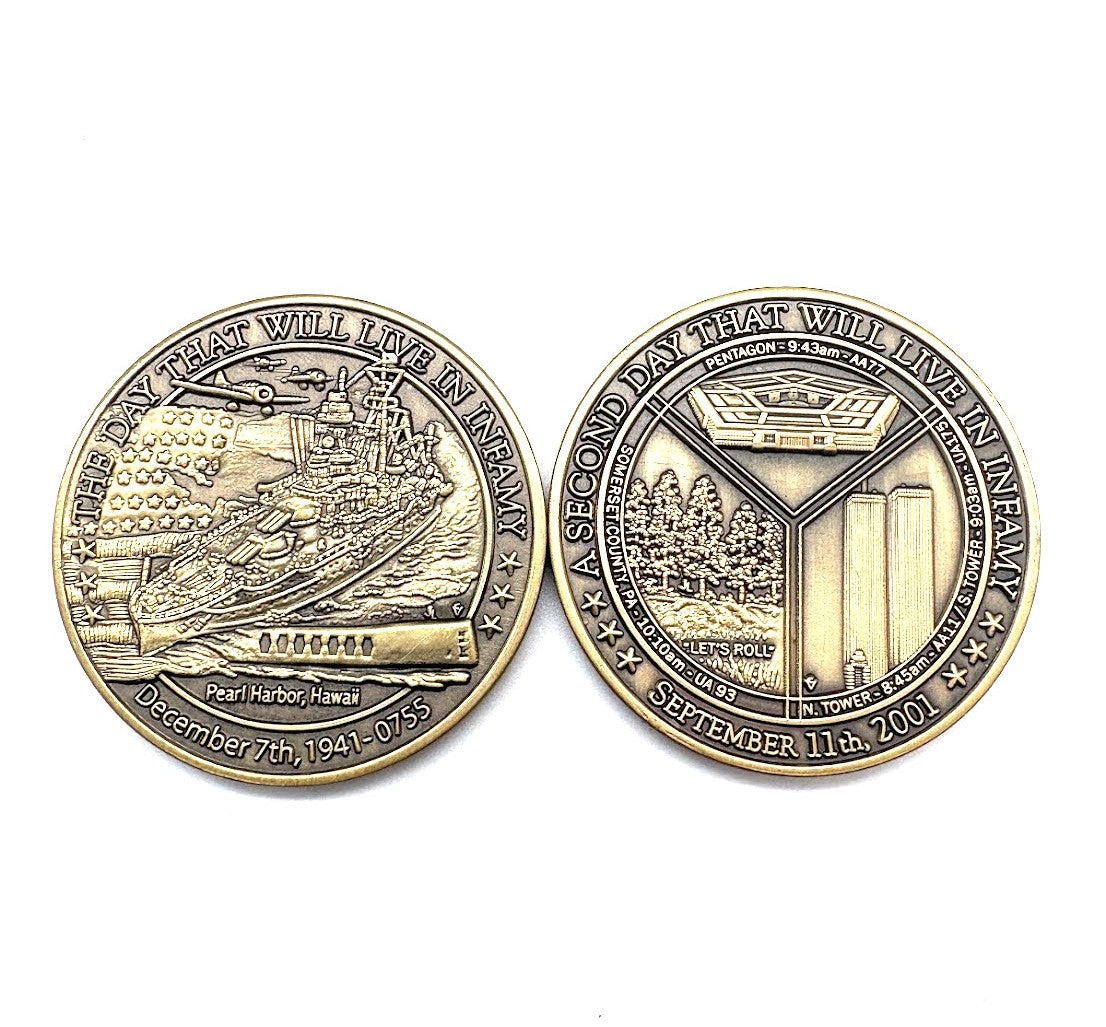Days of Infamy: Pearl Harbor & September 11th Challenge Coin