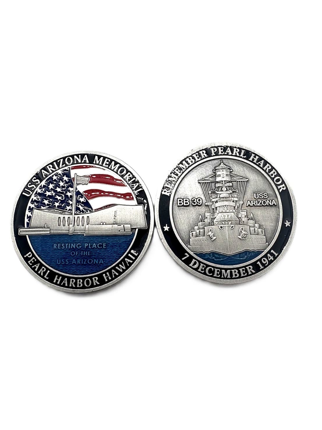 USS Arizona Remember Pearl Harbor Challenge Coin