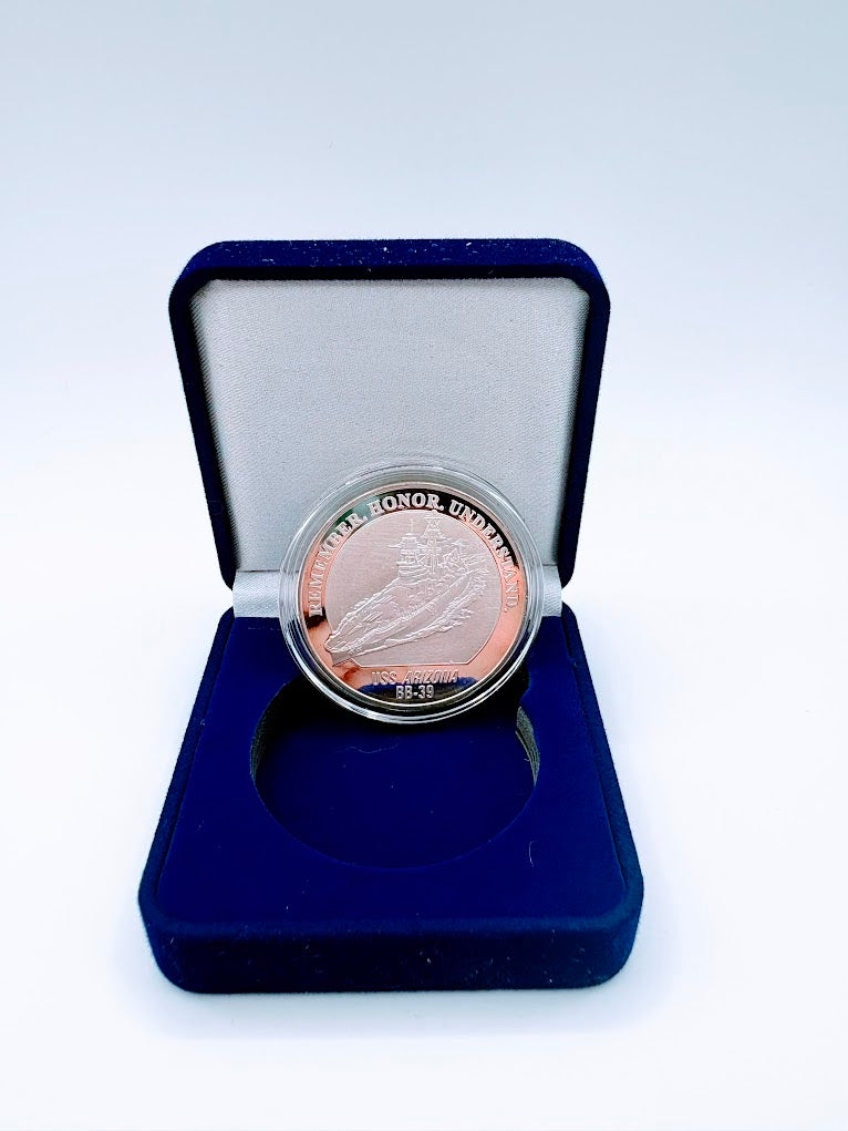 Pearl Harbor Commemorative Challenge Coin With Box