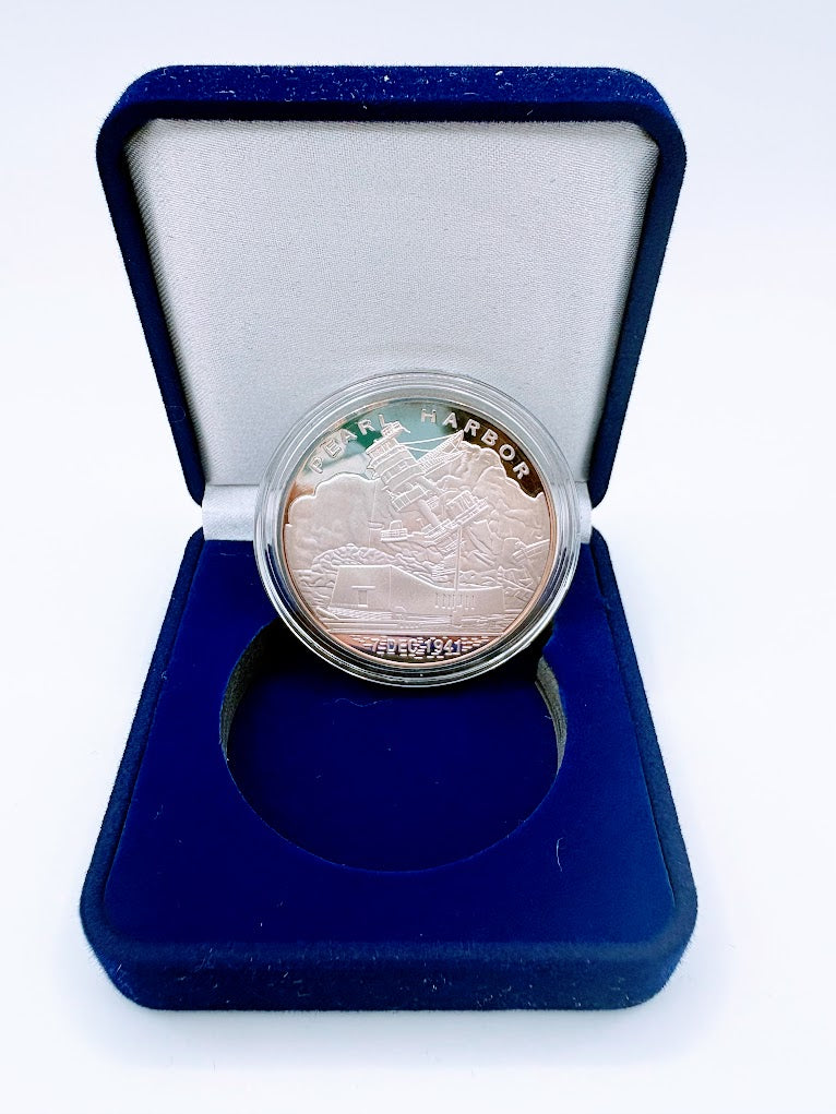 Pearl Harbor Commemorative Challenge Coin With Box