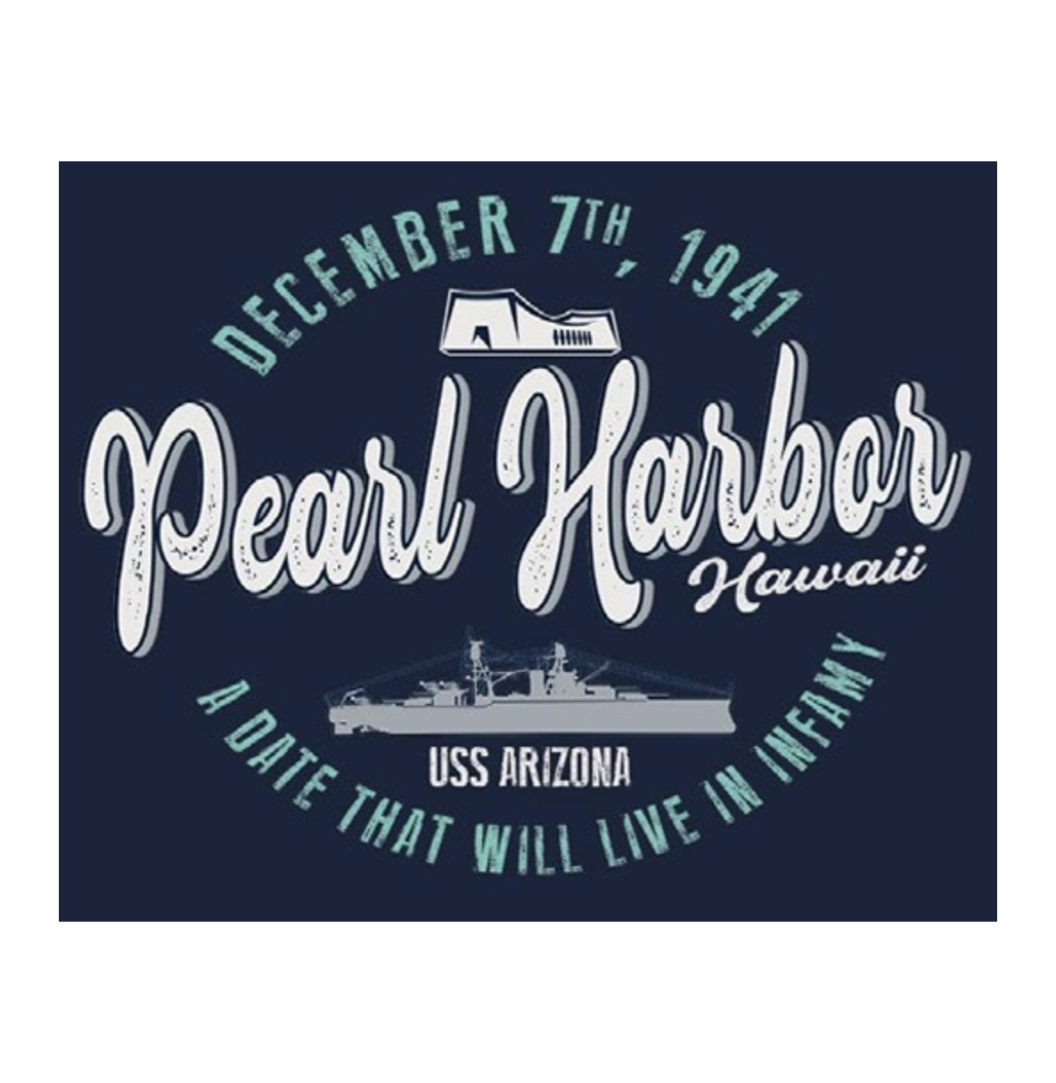 Pearl Harbor Script Circle Tee