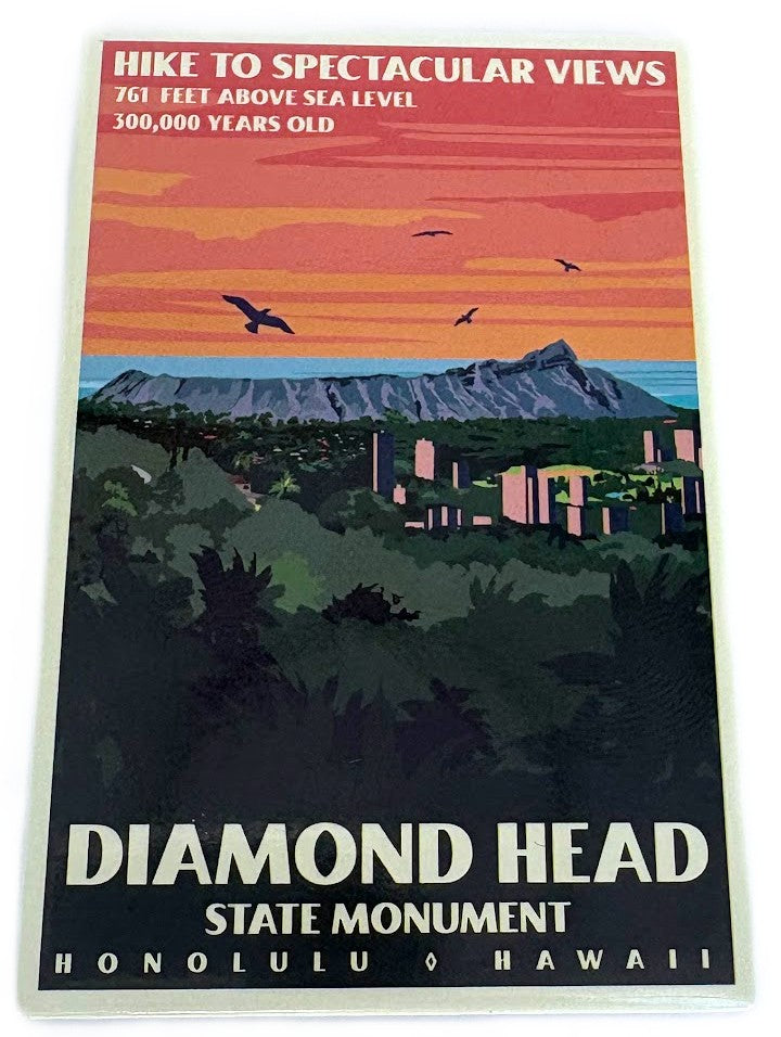 Diamond Head Sunset View Magnet