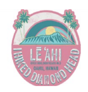 "Lēʻahi" Pink & Green Hike Sticker