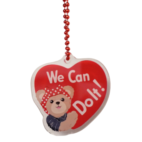 *ROSIE BEAR HEART ACRY KEYCH