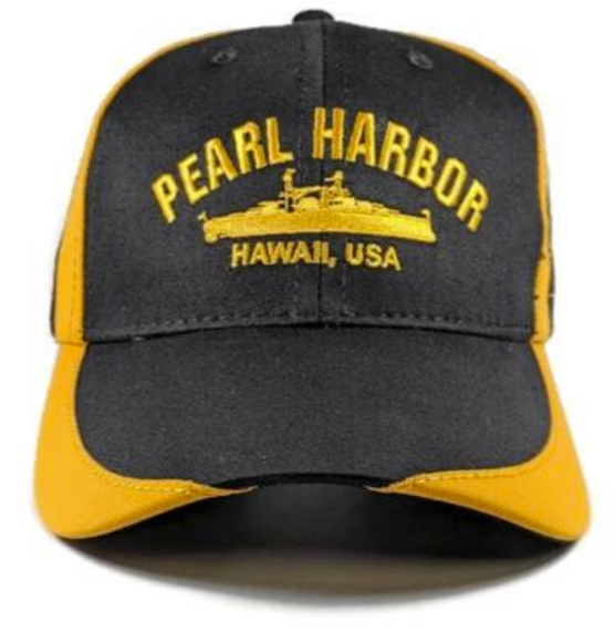 USS Arizona Battleship Black And Gold Cap