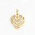 Aloha Heart With Plumeria Pendant, 14K Yellow Gold 18 mm