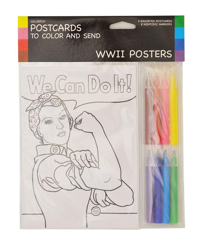 WWII Poster Postcards to Color and Send