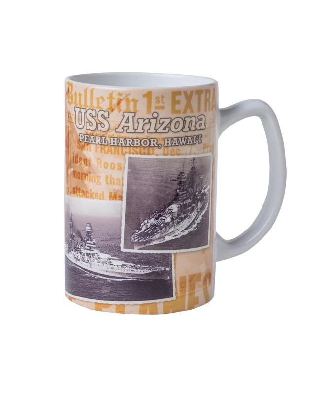 USS Arizona Historical Images Mug, 14 oz.