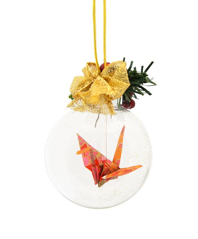 Origami Crane Christmas Ornament