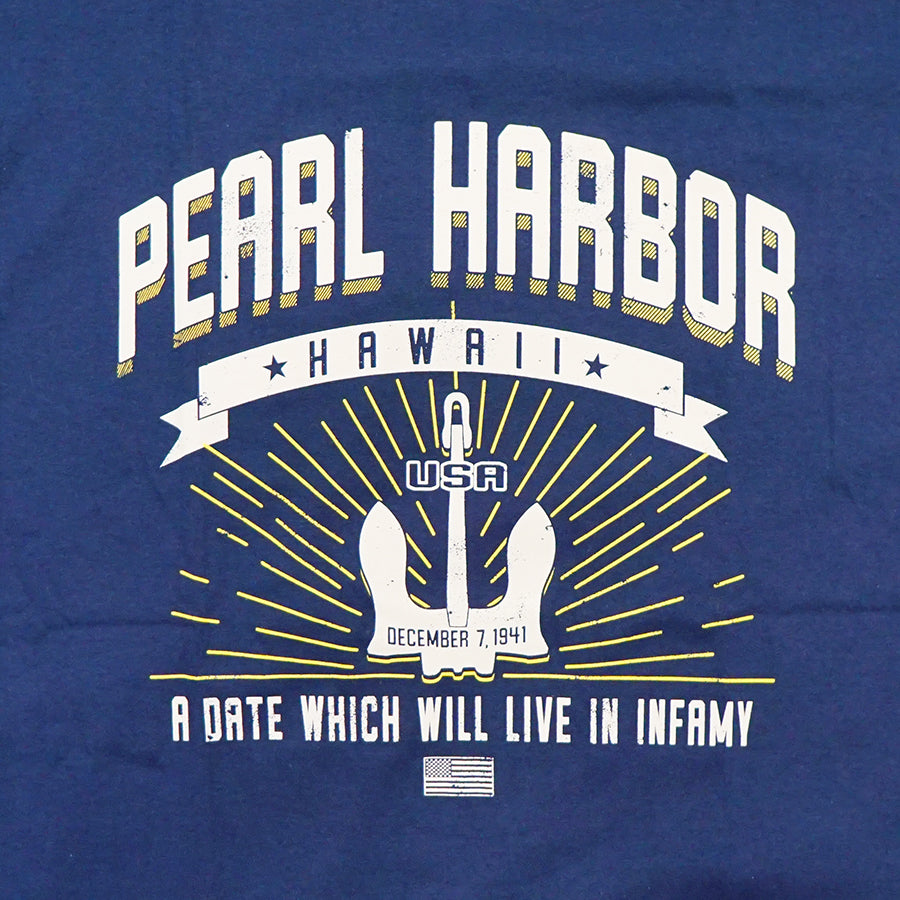 Men's Retro Pearl Harbor Anchor Shirt, Navy Blue