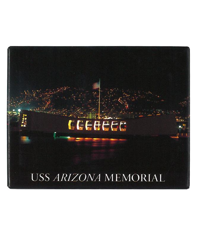USS Arizona Memorial at Night - Magnet