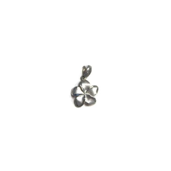 Plumeria Pendant Or Charm, Sterling Silver 15 mm