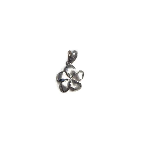 Plumeria Pendant Or Charm, Sterling Silver 17 mm