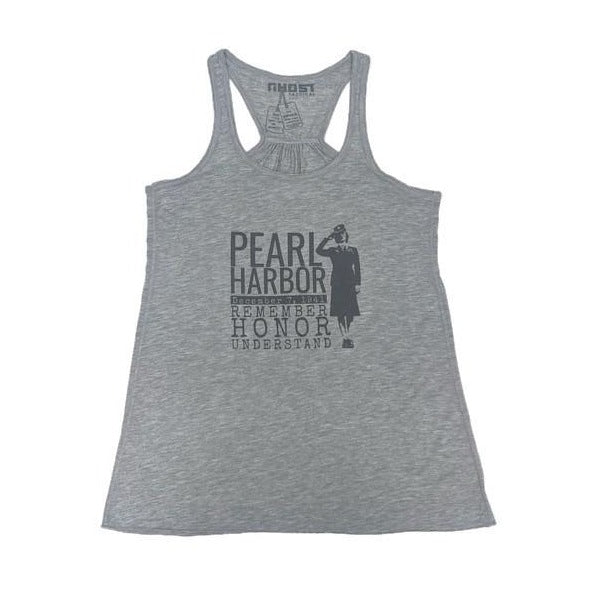 Women's Pearl Harbor Remember Honor Understand Tank Top, Grey