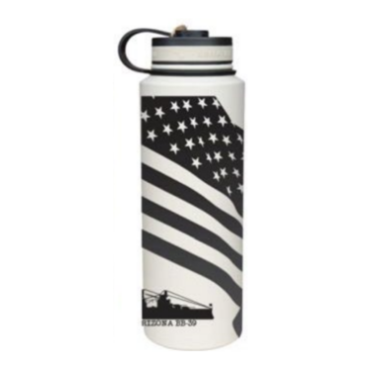 84th Anniversary Pearl Harbor USA Flag Wrap 40 Ounce Flask