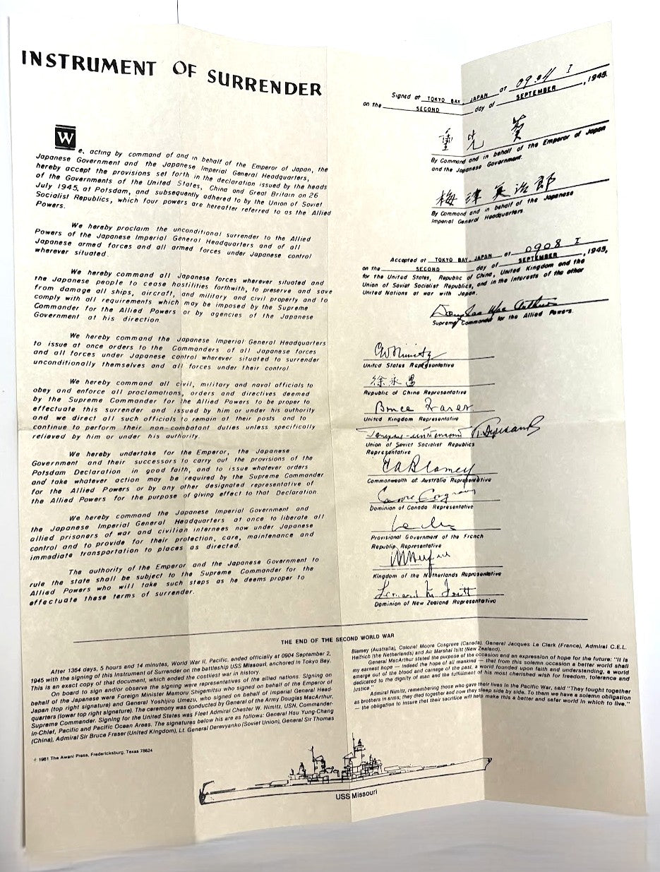 WWII Official Surrender Document