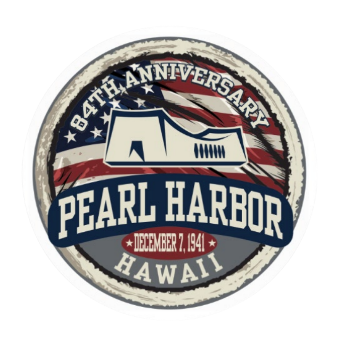 84th Anniversary USS Arizona Memorial Flag Circle Pin