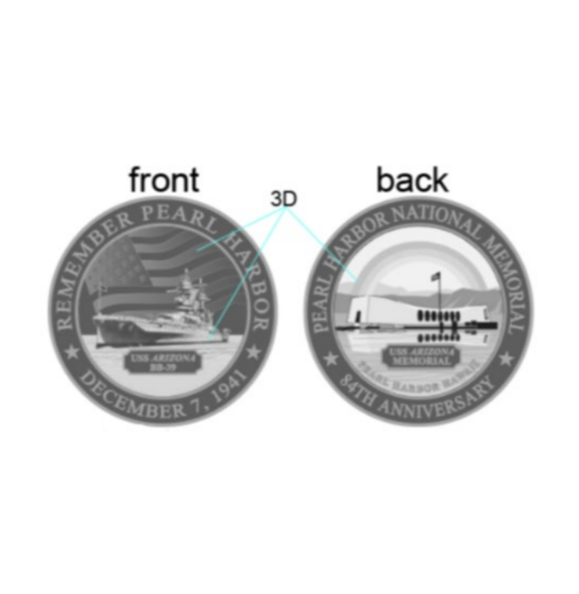 84th Anniversary Remember Pearl Harbor Silver Coin