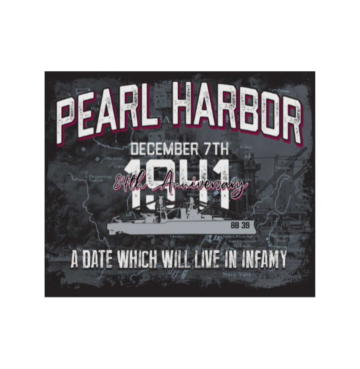 84th Anniversary Pearl Harbor Day of Infamy Sticker