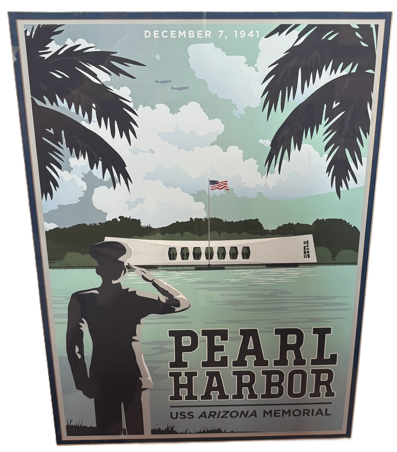 USS Arizona Salute Retro Poster