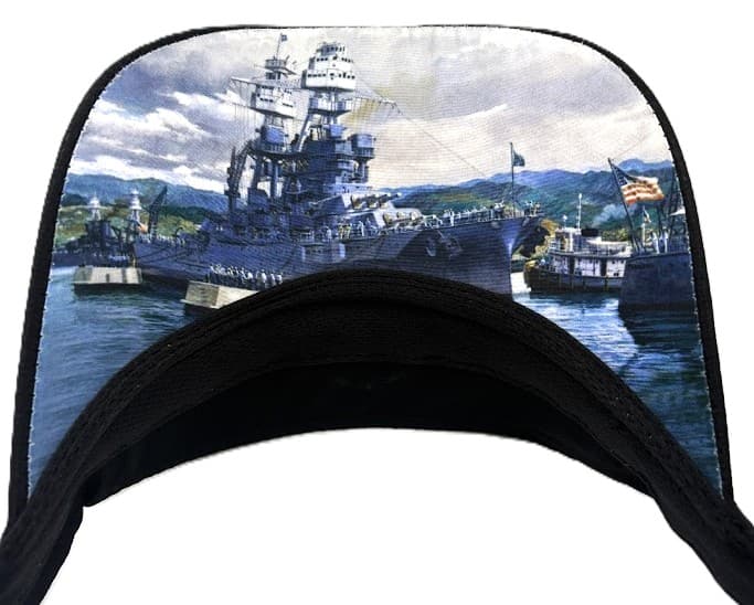 Men's Black Pearl Harbor Logo Visor