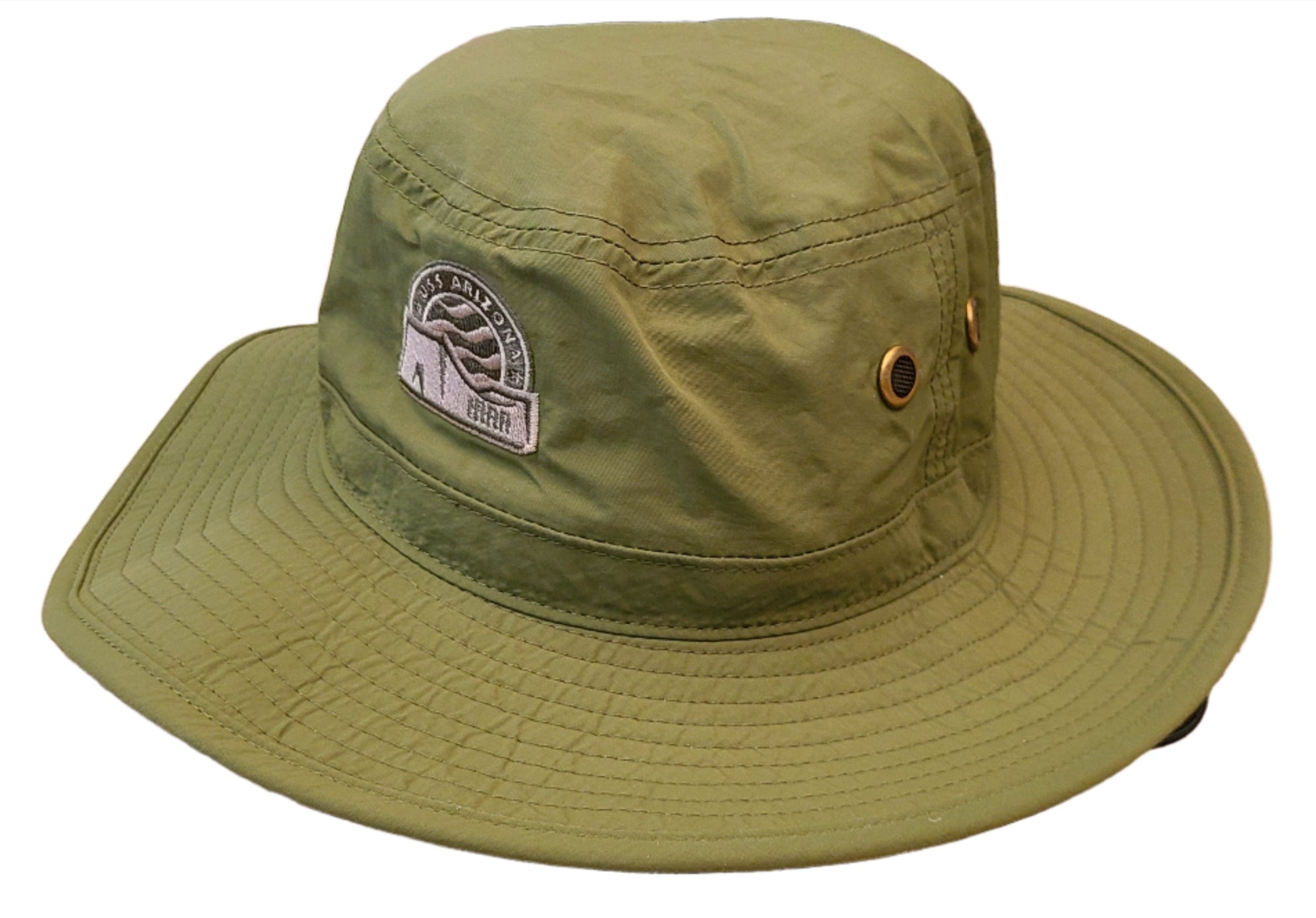 USS Arizona Logo Bucket Hat, Army Green