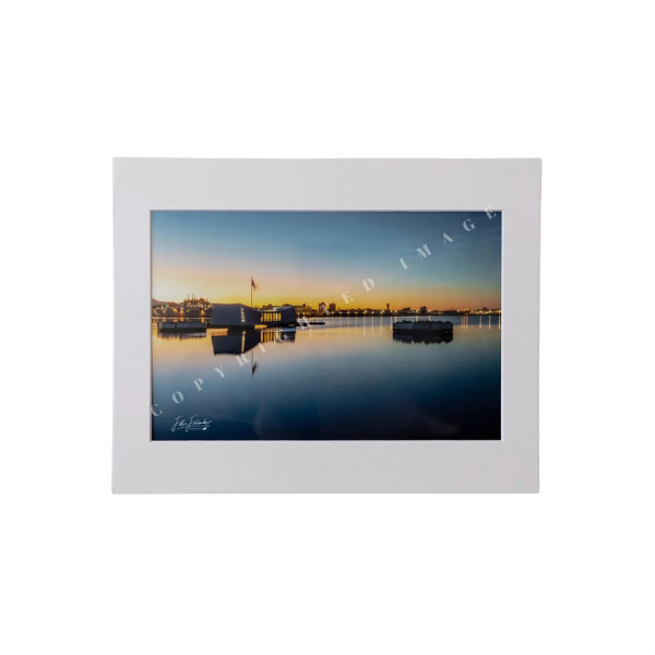 USS Arizona Memorial At Sunrise Matted Photograph, 8x12