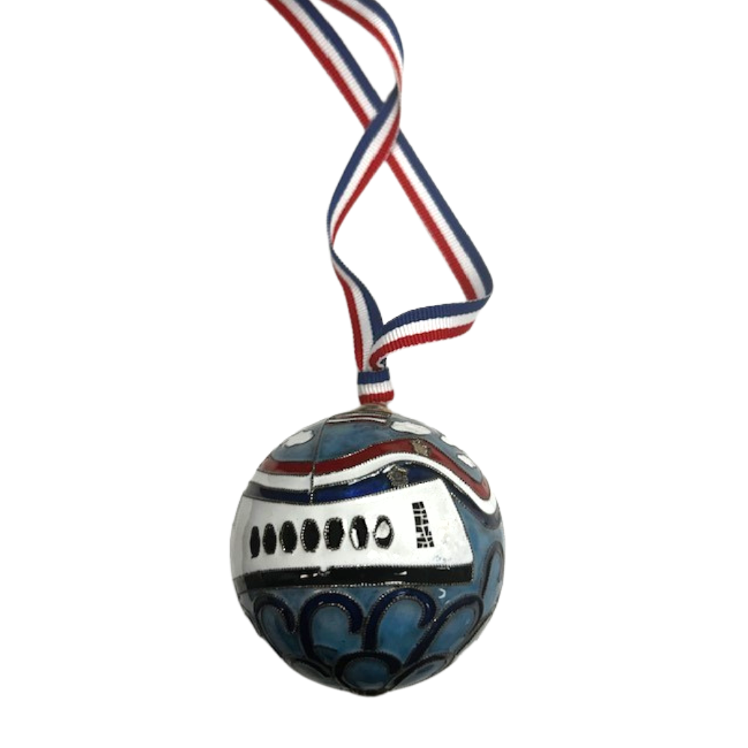 USS Arizona Memorial Handcrafted Metal Ornament, Silver