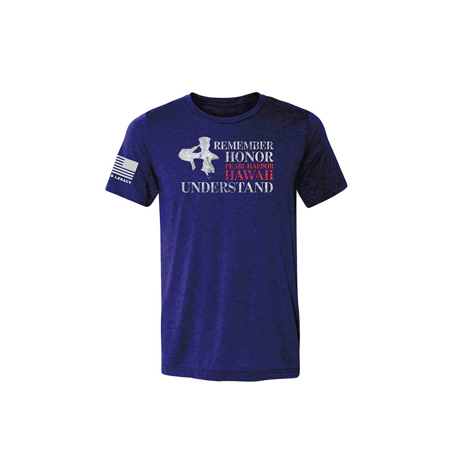 SOUTHWIND PRESS - REMEMBER.HONOR.UNDERSTAND SALUTE TEE NAVY