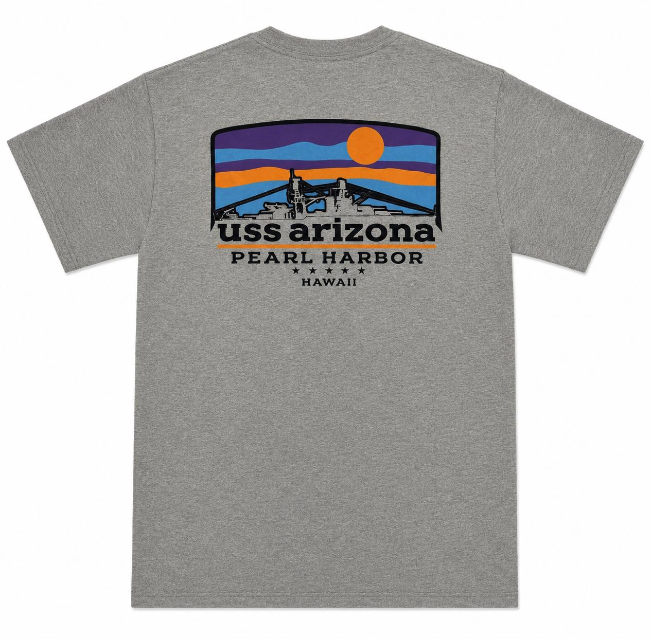 Men's USS Arizona Ship Sunset T-Shirt