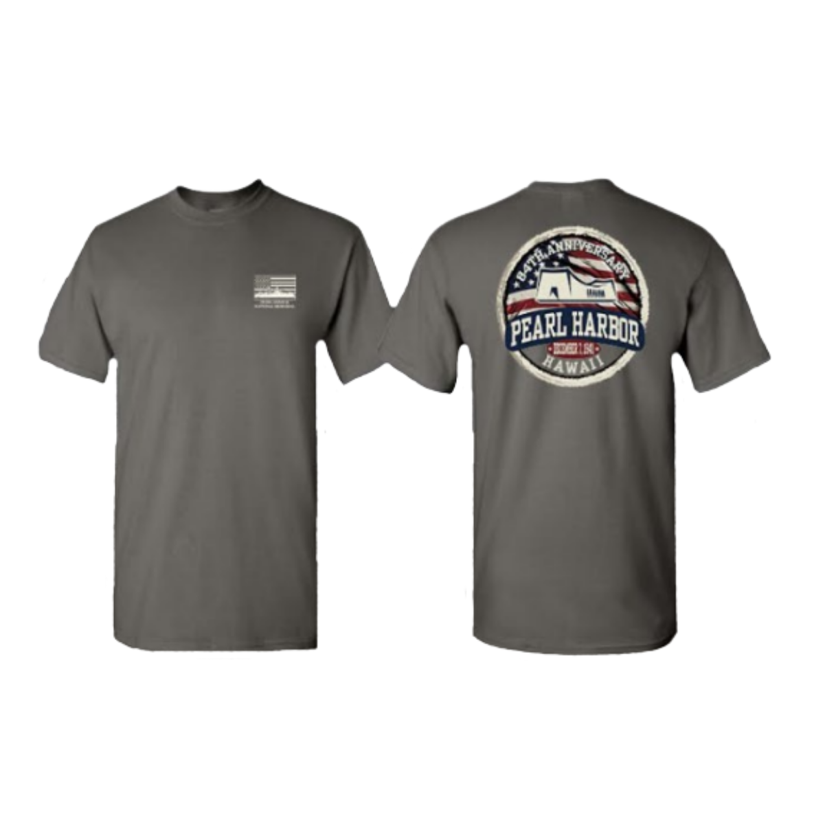 84th Annivesary USS Arizona Memorial Circle Flag Tee Gray