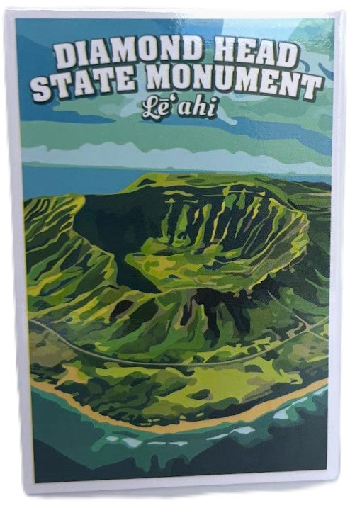 Diamond Head Crater Aerial View Magnet