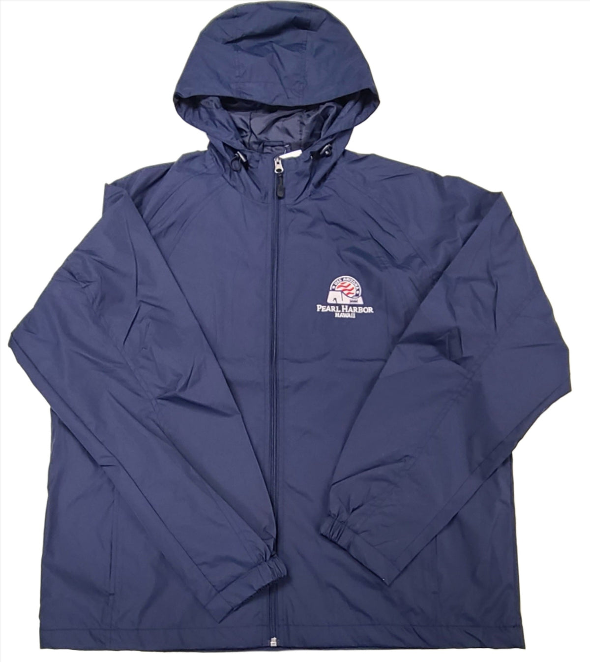 Pearl Harbor Windbreaker With Hidden Hood, Navy
