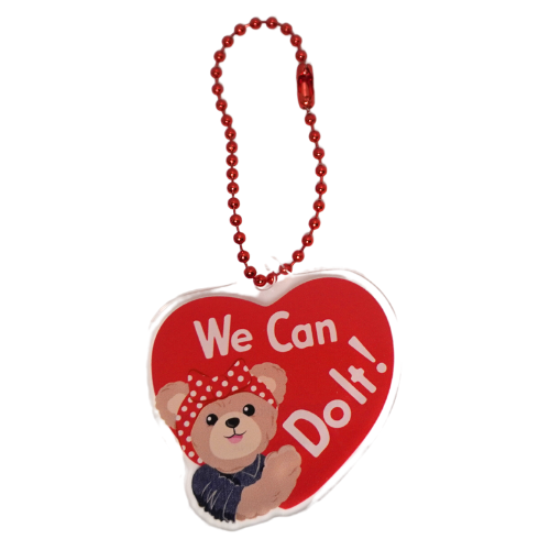 *ROSIE BEAR HEART ACRY KEYCH