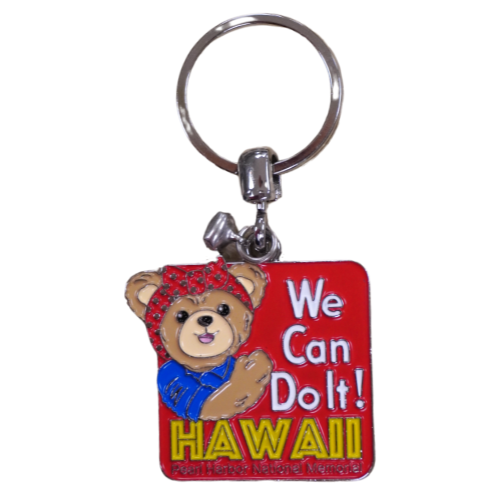 ROSIE BEAR RED SQUARE KEYCH
