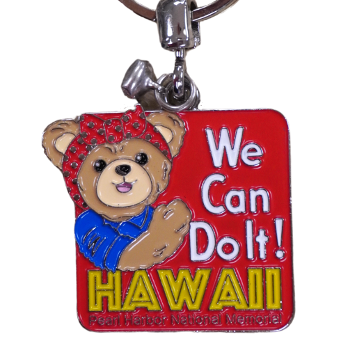 ROSIE BEAR RED SQUARE KEYCH