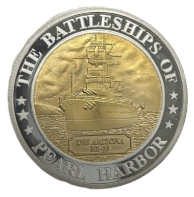 Two-Tone BB39 Battleship Coin