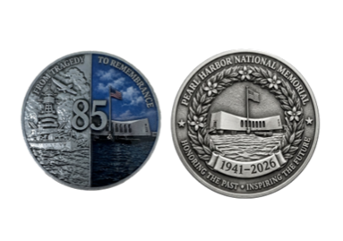 85TH Anniversary Arizona Memorial Silver Challenge Coin