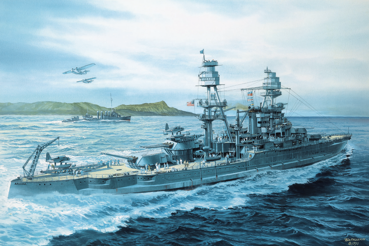 USS Arizona 1941 Poster by Tom Freeman