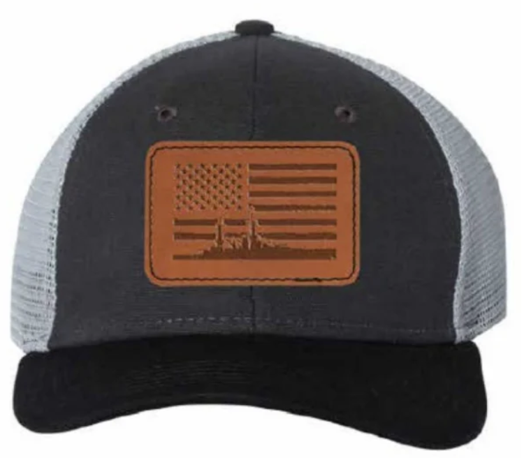 USS Arizona Flag Patch Cap in Gray