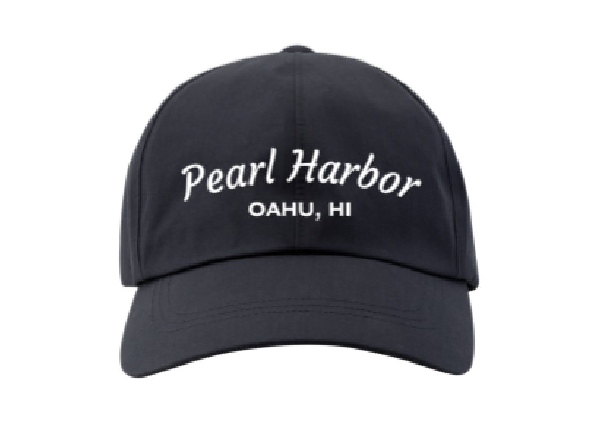 Pearl Harbor Curved Text Cap (Navy Blue)